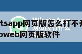 【whatsapp网页版怎么打不开】whatsappweb网页版软件